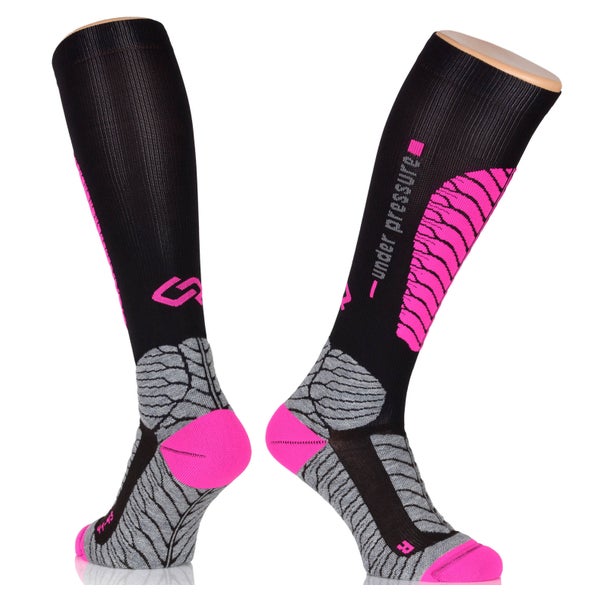UNDER PRESSURE Ice Touring | Kompressionsstrumpf (1 Paar) 41-43 (Wade: 30-41cm) / neonpink 2 St