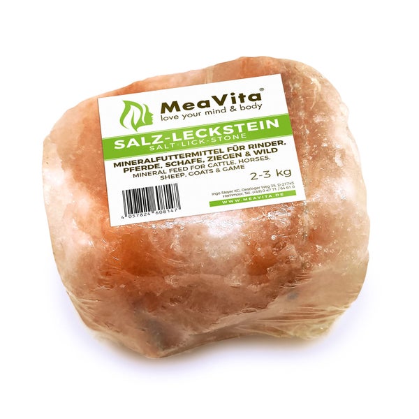 GreatVita Salzleckstein Kristallsalz rosa Mineralleckstein 2000 g