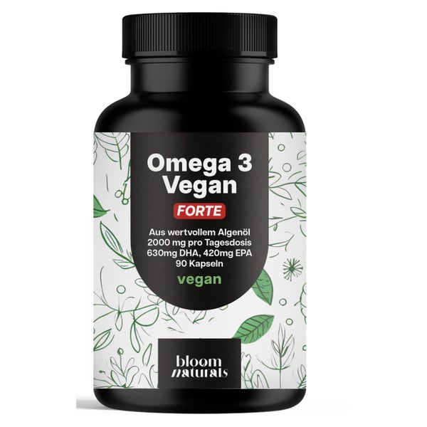 Omega 3 Forte Vegan - 90 Kapseln - Bloom Naturals 90 St