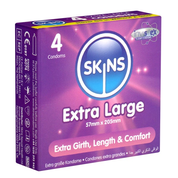 Extra Large Kondome 4 Stück – extra breit & angenehm (4 Kondome) 4 St