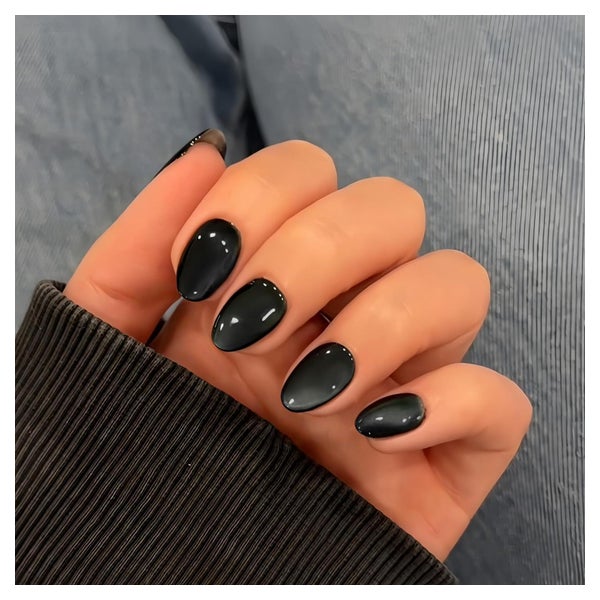 PressOn Nägel Cat Eye Glitter Chrom Mandelform 30 Stück Schw 1 St
