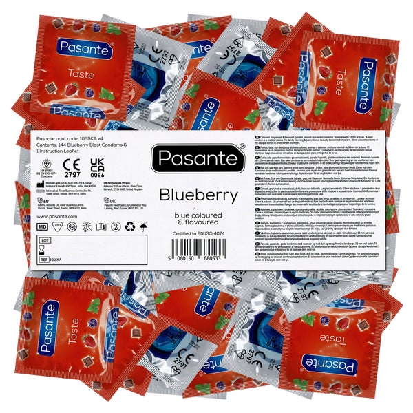 «Blueberry» 144 blaue Kondome, 53 mm, Blaubeer-Aroma (144 Kondome) 144 St