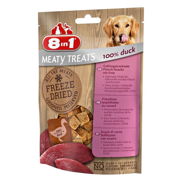 8in1 Meaty Treats Gefriergetrocknete Fleisch-Snacks 100% Entenbrust 0,05 kg