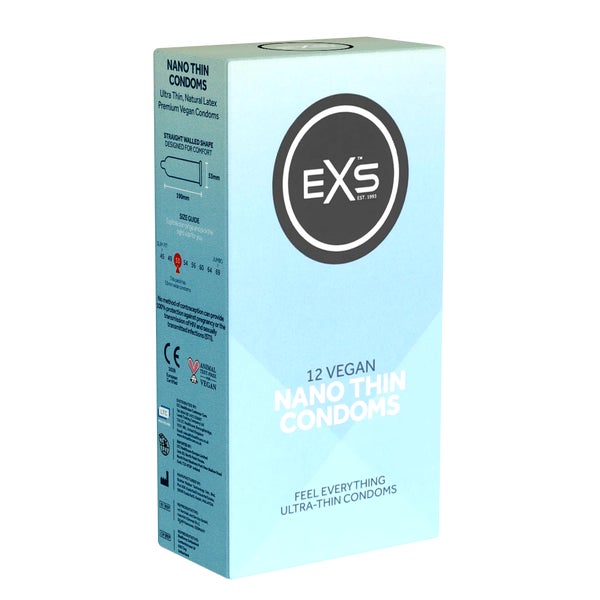 «Nano Thin» Kondome - 12er Pack, ultradünn, vegan, 0,043 mm (12 Kondome) 12 St