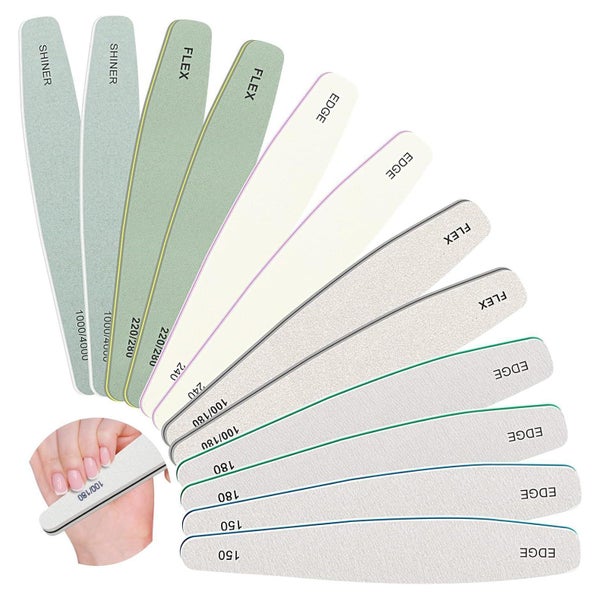 Nagelfeile Set 12-teilig für Gelnägel Acrylnägel Naturnägel 1 St