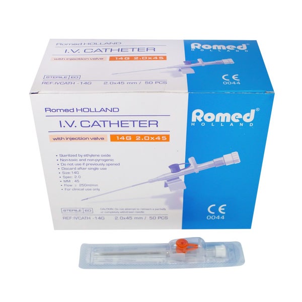 Romed I.V. Katheter Venenverweilkanülen, orange 14 G 50 St