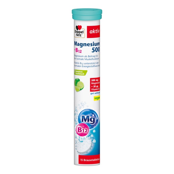Doppelherz Magnesium 500+b12 Brausetabletten 15 St