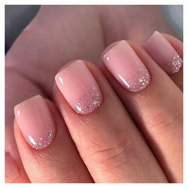 Fingernägel Kurz Square Glitzer Rosa Ombre FB26 1 St