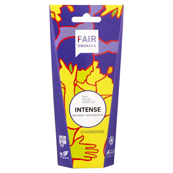 «Intense» vegane Kondome, genoppt, 10 Stück, teilfoliert (10 Kondome) 10 St