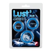 Produktabbildung: You2Toys 3 Silikon-Penisringe, blau, gerillt, latexfrei (3 Stück) 3 St