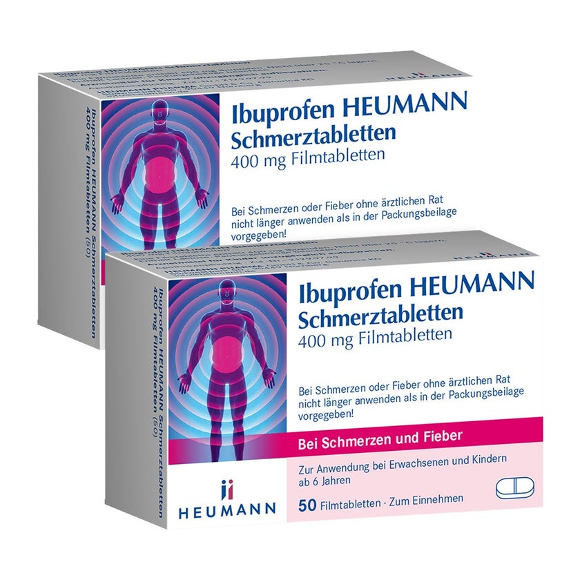 Ibuprofen HEUMANN Schmerztabletten 400 mg Doppelpack 2X50 St