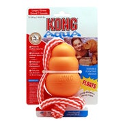 KONG Aqua L, orange mit Seil - Kauspielzeug aus Naturkautschuk für Hunde 1 St
