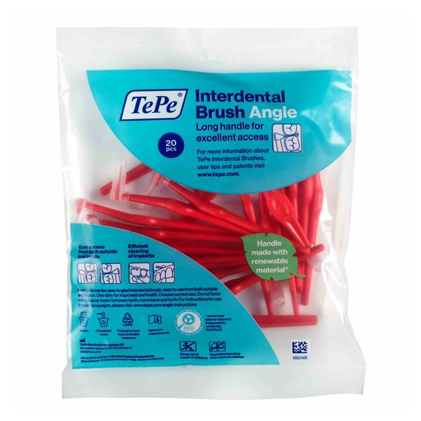 20-Pack TePe Angle Interdentalbürste Rot 0,5mm ISO2 20 St