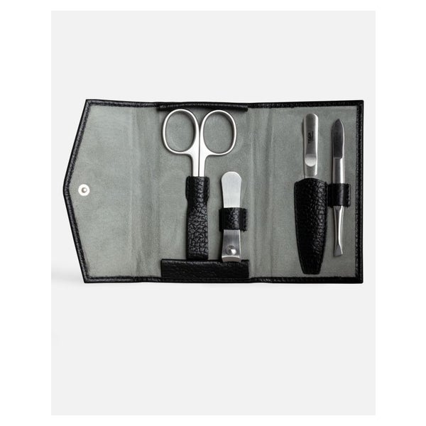 G&F Timor® 4-tlg Manikürset Leder schwarz Safirfeile 33113 1 St