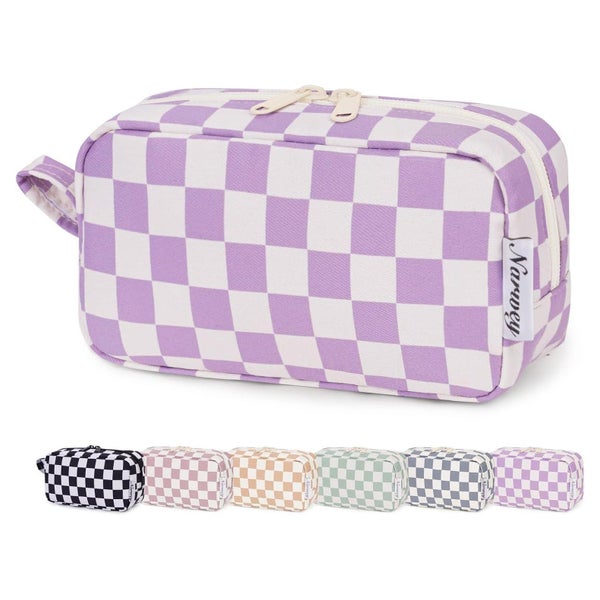 Kosmetiktasche klein kariert Damen lila Z-lila Schachbrett S 1 St