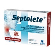 Produktabbildung: Septolete M.cola-geschmack 3mg/1mg Lutschtabletten 16 St