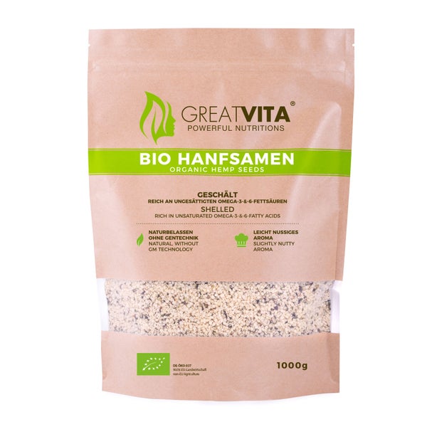 GreatVita Bio Hanfsamen 1000 g