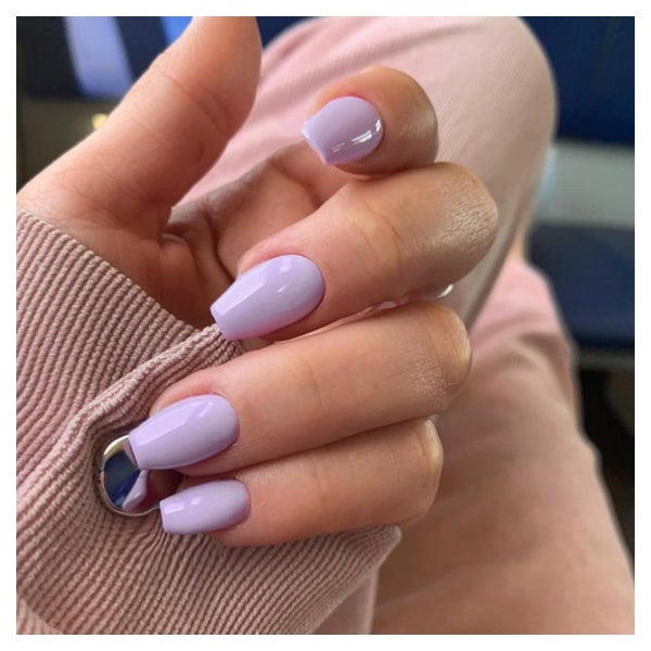 Press On Nails Mandel Ballerina kurz Jelly Gel 24 Sarg Lila 1 St