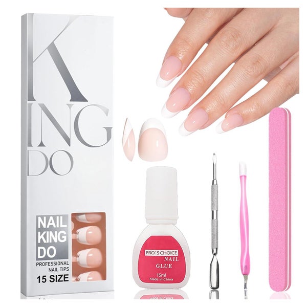 Kunstnägel 120 Stück Oval French Kurz PressOn Nagelkleber Nu 1 St