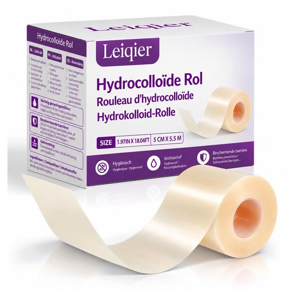 Leiqier Hydrokolloid Pflaster Rolle (5 cm breit) 550 cm