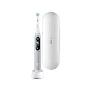Oral-B iO 6 iO6 Elektrische Zahnbürste/Electric Toothbrush, Magnet-Technologie, 2 Aufsteckbürsten, 5 Putzmodi für Zahnpflege, Display & Reiseetui, Designed by Braun, grey opal 1 St