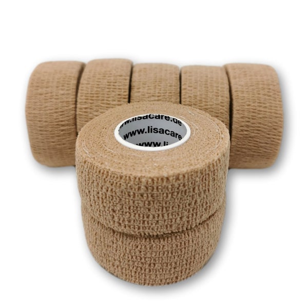 LisaCare latexfreie, kohäsive Fingerpflaster 2,5cm - Beige 7 St