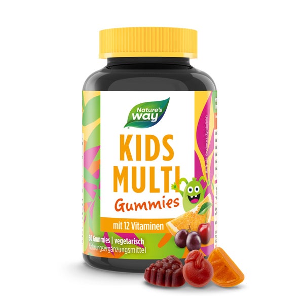 Kids Multi Gummies I Multivitamin für Kinder ab 4 Jahren I 14 Nährstoffe I Orangen-, Trauben-, Ki... 60 St