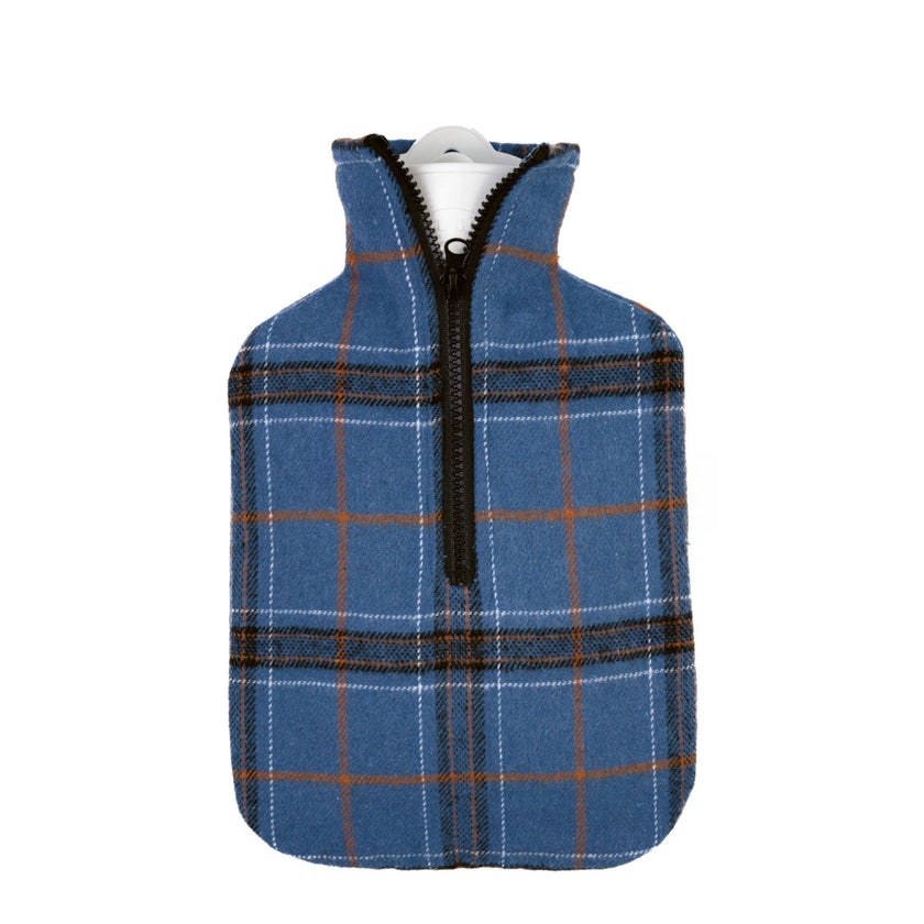 Wärmflasche Klassik 1,8 l Flanellbezug Karo jeansblau 1 St günstig kaufen