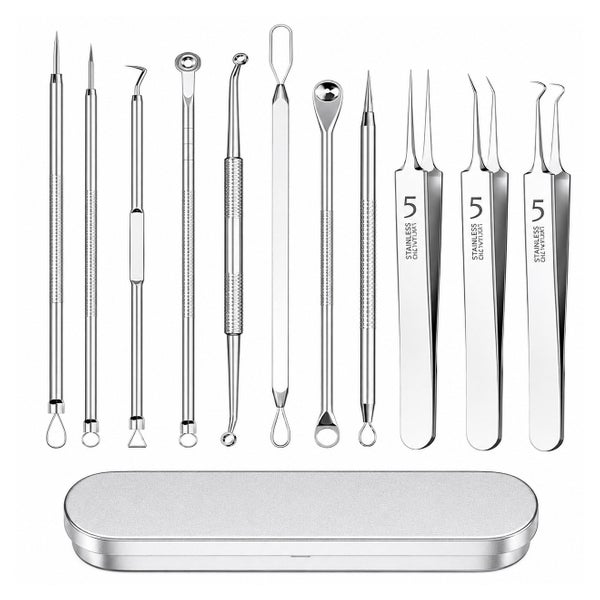 COOL-i Mitesserentferner-Set, 11-teilig, Edelstahl 11 St