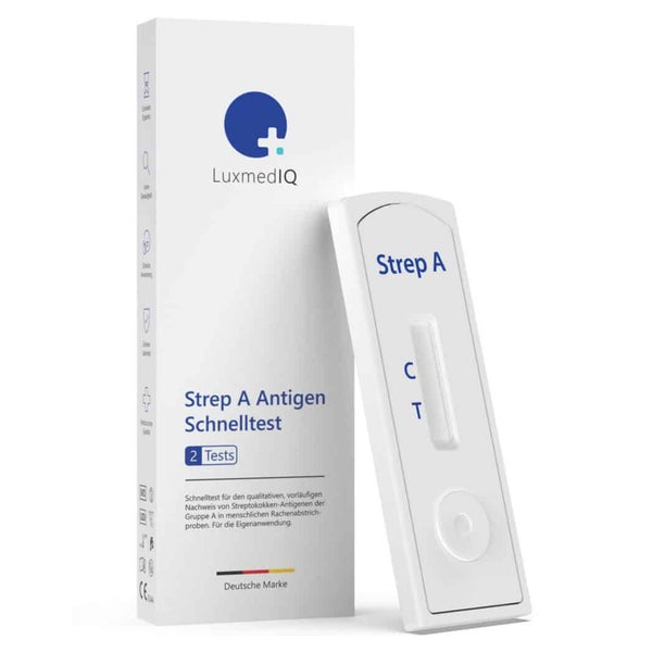 LuxmedIQ Streptokokken Schnelltest - Scharlach, Strep A Test 2 St