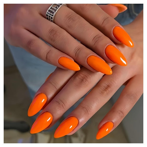 Acrylnägel Press On Mandel Mittel 24 Stück Orange 1 St
