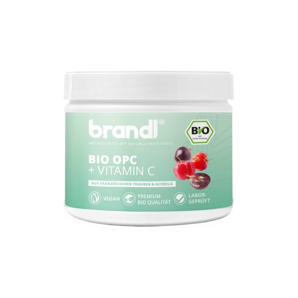 brandl® Bio OPC Traubenkernextrakt Kapseln hochdosiert mit Acerola Vitamin C | Unabhängig laborgeprüft 120 St