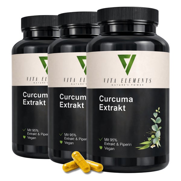 Vita Elements Curcuma Extrakt Kapseln 3 x 90 St