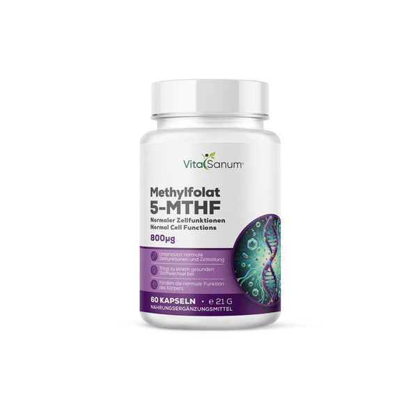 VitaSanum®- Methylfolat 5-MTHF (Folat) 800 µg – 60 Kapseln 60 St