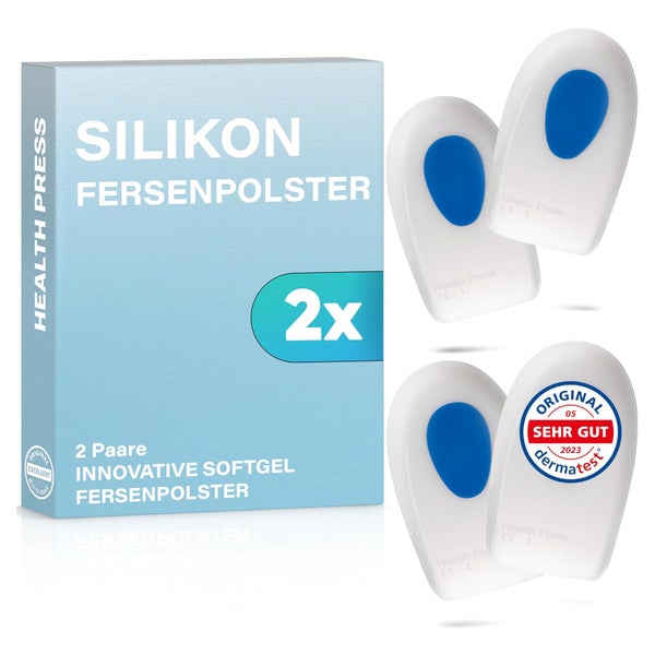 Health Press® Silikon Fersenpolster 2 Paare Größe L 4 St