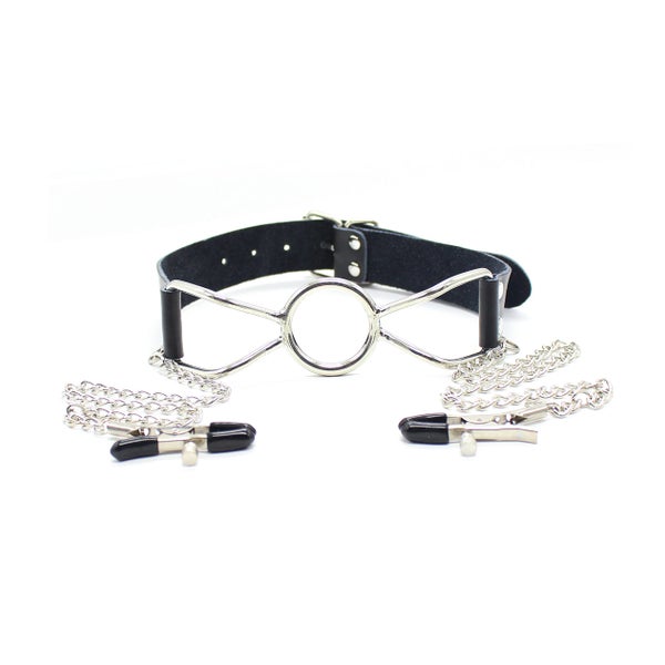 Undis - Spider Nipple Clamps Leather Mouth Gags -S 1 St