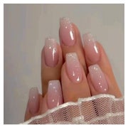 Nägel Künstliche Presson Coffin Pink Glossy 24 Stück 31pink& 1 St