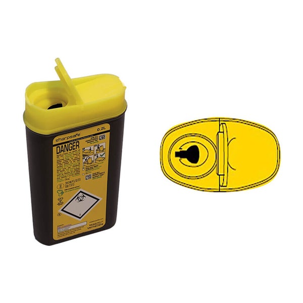 Dahlhausen Abwurfbehälter Sharpsafe Exchange 0,2 L für alle Nadeltypen, Insulinpens 1 St