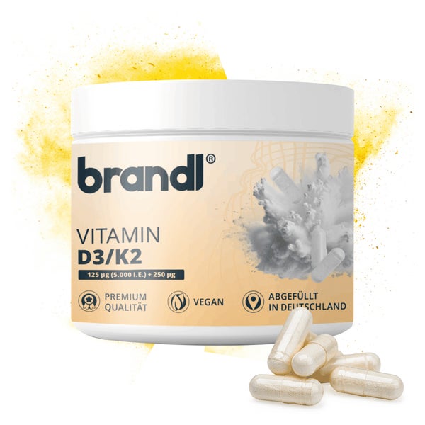 Vitamin D3 K2 Kapseln Vegan mit 5.000 IU D3 und 250μg K2 240 St