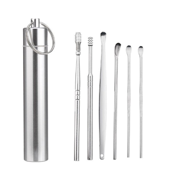 COOL-i Edelstahl Ohrenreiniger Set 6 teilig, rostfrei 1 St