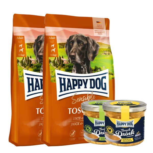 Happy Dog Sensible Toscana + Happy Dog Snack Drinks 26 kg