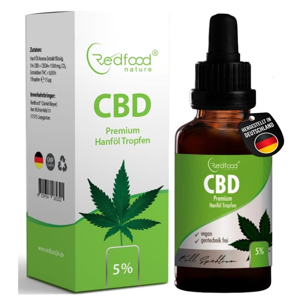 CBD ÖL 5 % Vollspektrum Hanf Öl (1500mg) 30 ml