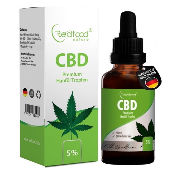 CBD ÖL 5 % Vollspektrum Hanf Öl (1500mg) 30 ml