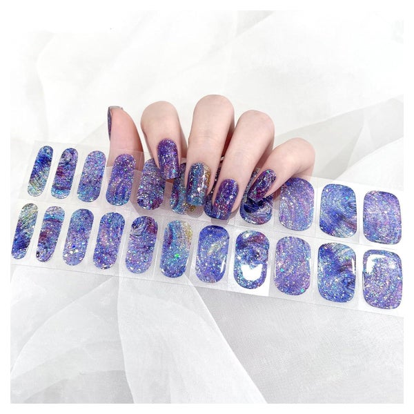 Nagelfolie UV härtend Wraps Gel Sky Blue 2 1 St