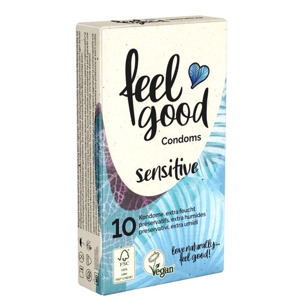 «sensitive» Kondome – 10er Pack, extra feucht, vegan (10 Kondome) 10 St