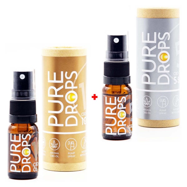 PURE DROPS CBD-ÖL Bundle 5% + 10% Vollspektrum 20 ml