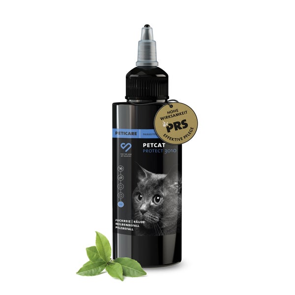 Peticare Anti-Parasiten Mittel für Katzen gegen Milben Flöhe Pilze 50 ml