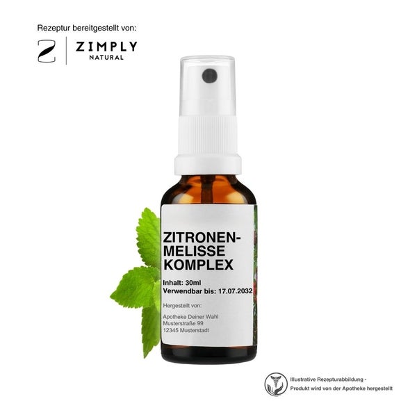 Zimply Natural ZITRONENMELISSE KOMPLEX - Pflanzbasierte Rezeptur 30 ml