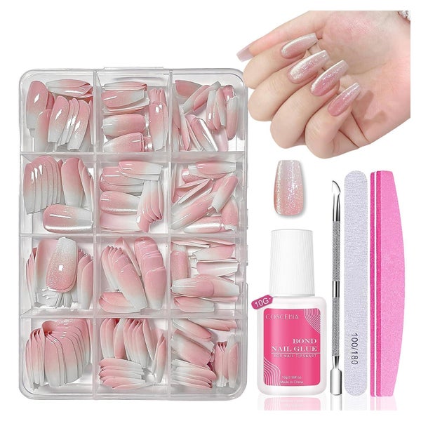 Nagel Tips 240 Rosa Glitzer Cat Eye Falsche Rosa Glitzer Bal 1 St