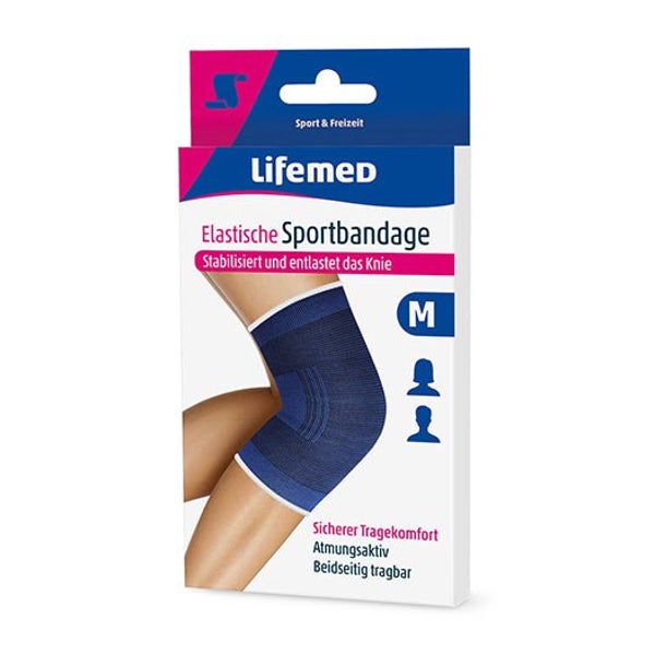 Lifemed Elastische Sportbandage blau "Kniestütze", Gr. S 12 St